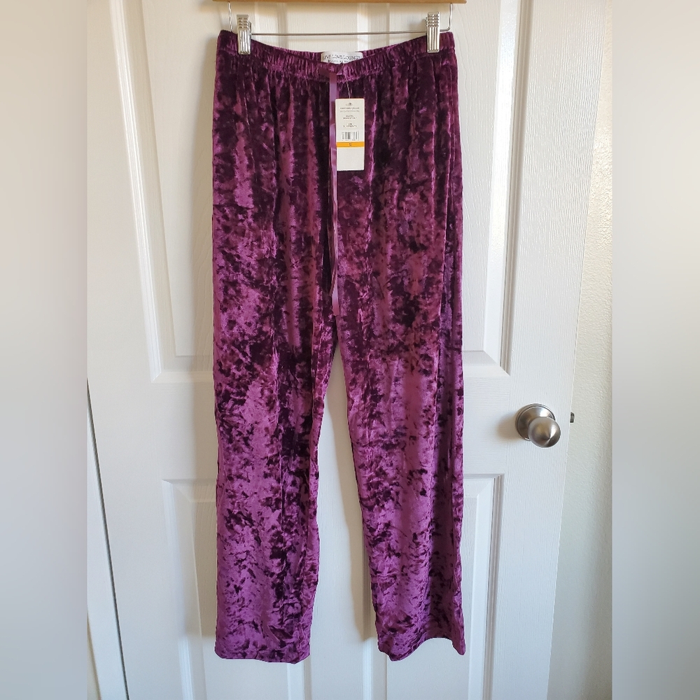 Karen Nueburger Purple Velvet Lounge Pants Womens Small